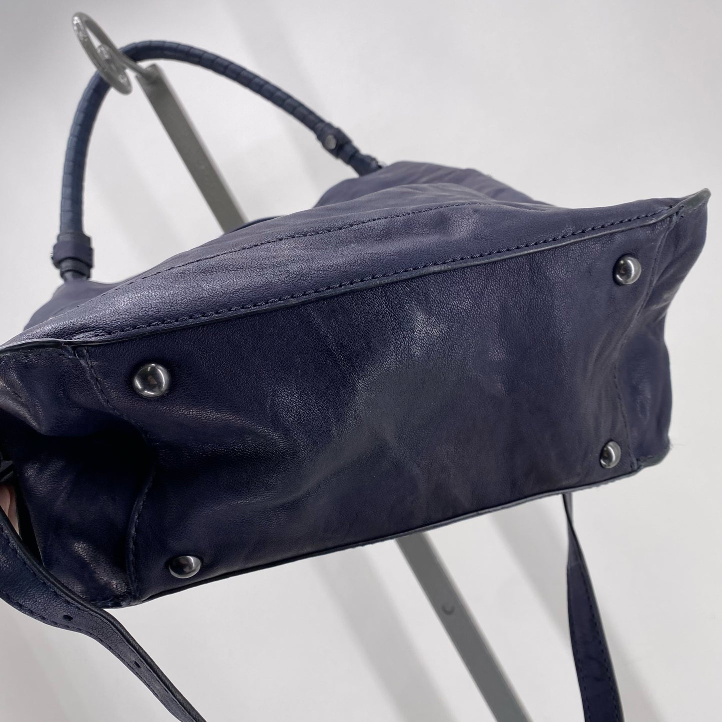 Navy FRYE Leather Shoulder Bag