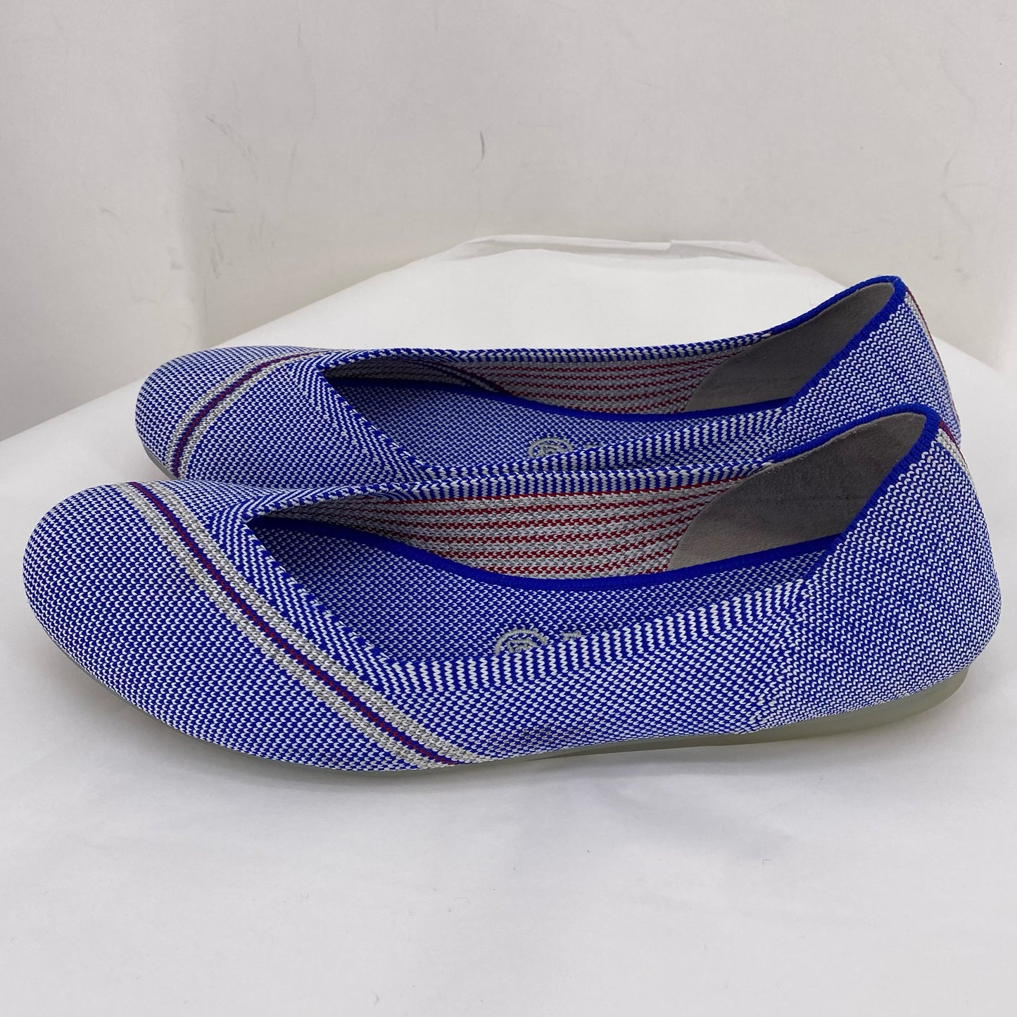 BLUE & WHITE W Shoe Size 9 ROTHY'S Flats