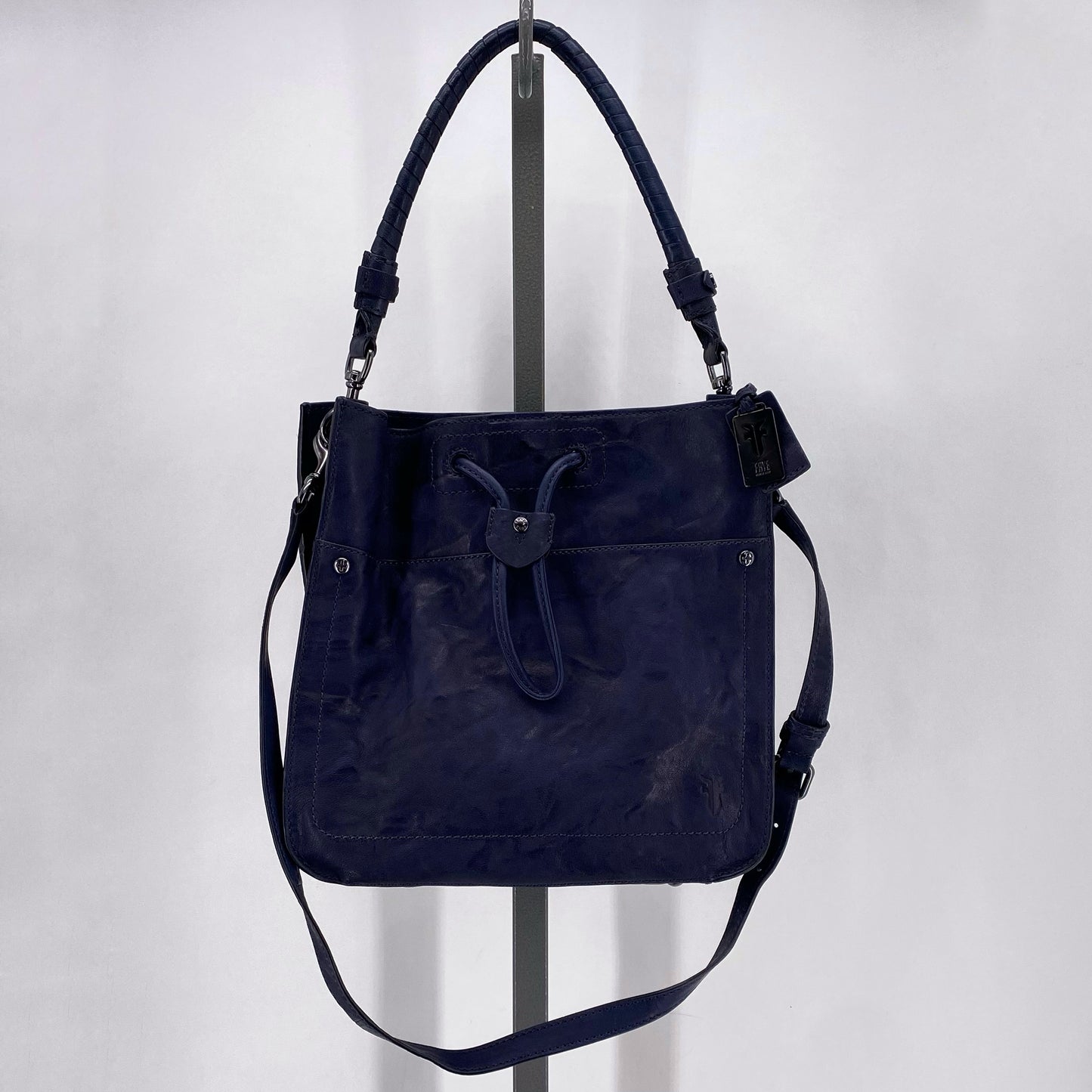 Navy FRYE Leather Shoulder Bag