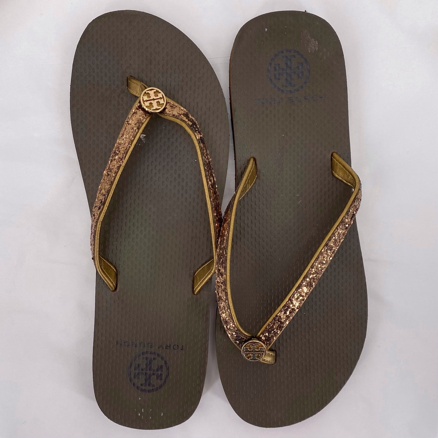 GOLD W Shoe Size 9 TORY BURCH Sandals