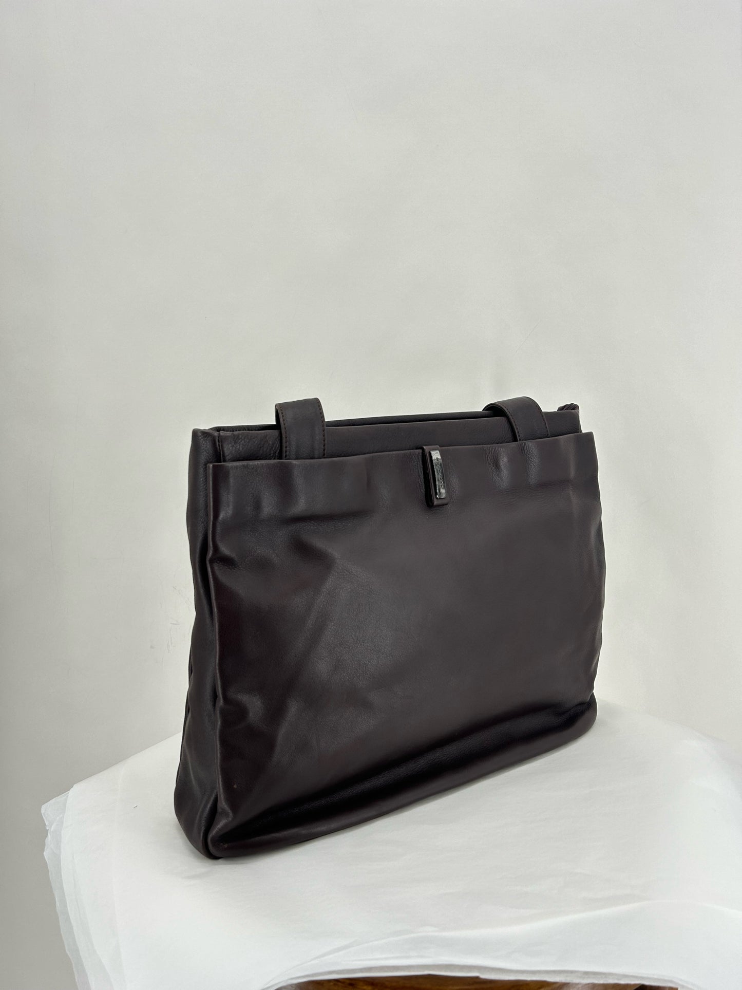 DARK BROWN MARCO BUGGIANI Leather Tote