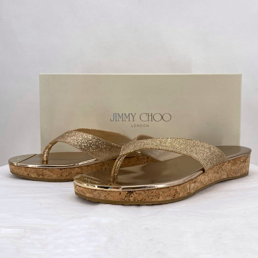 GOLD W Shoe Size 38 JIMMY CHOO Sandals