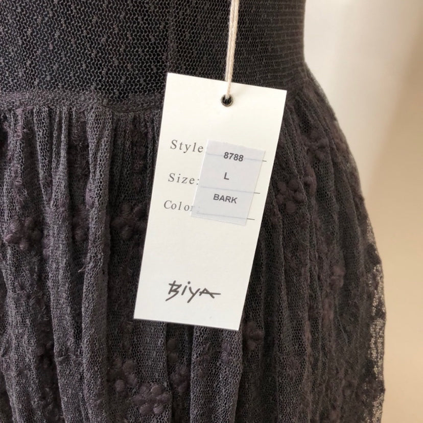 Size L BIYA NET Solid Dress