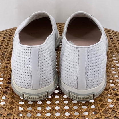 White W Shoe Size 11 MIU MIU Loafer