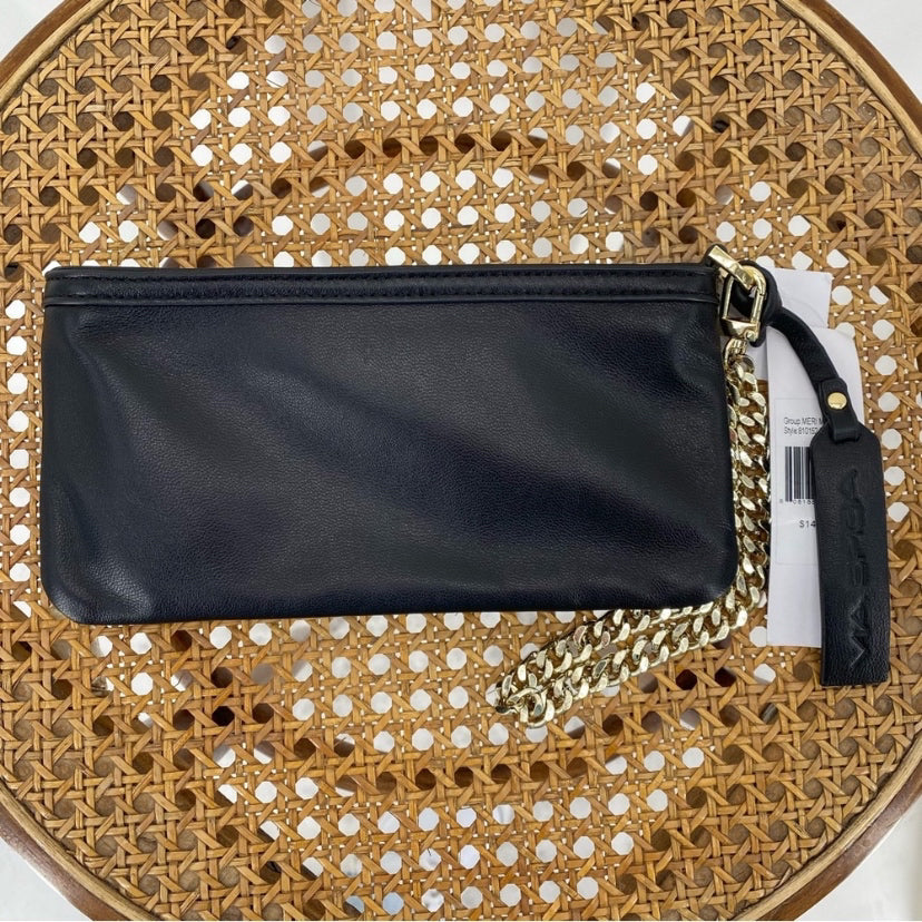 Black VIA SPIGA Leather Wristlet