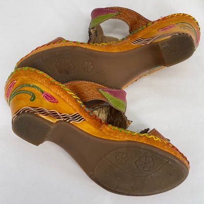 Orange W Shoe Size 37 ELITE Sandals