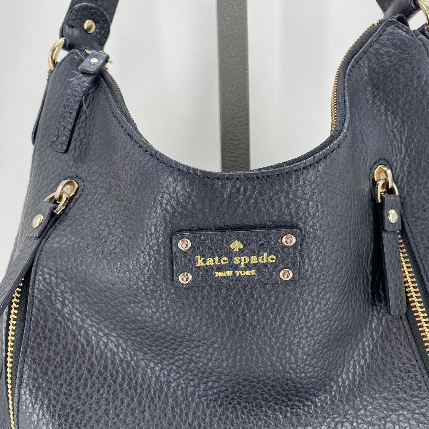 Black KATE SPADE Leather Pebbeled Leather Shoulder Bag