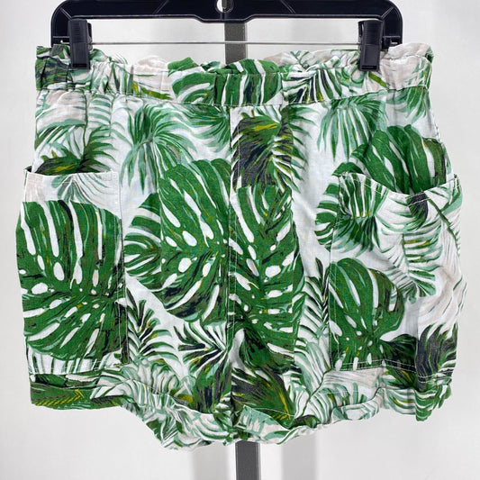 Size L TAHARI Linen Palm Leaves Shorts