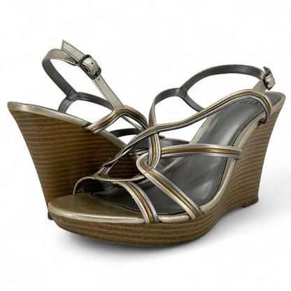 GOLD/SILVER W Shoe Size 8 ELLE Wedge