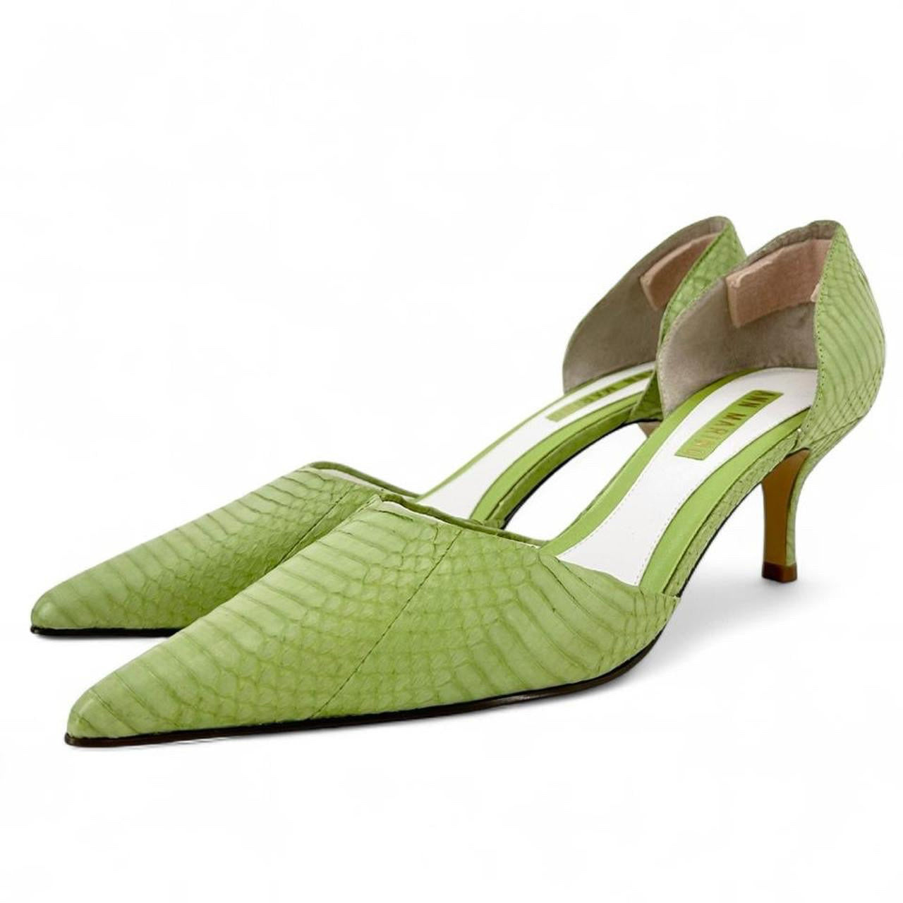 LT GREEN W Shoe Size 8.5 ANN MARINO Heels