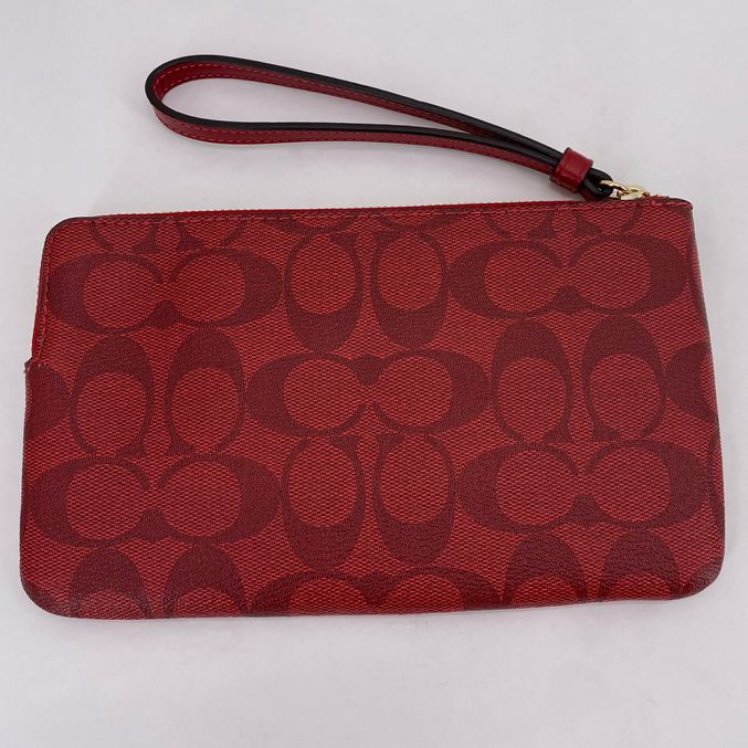 Red COACH Wristlet