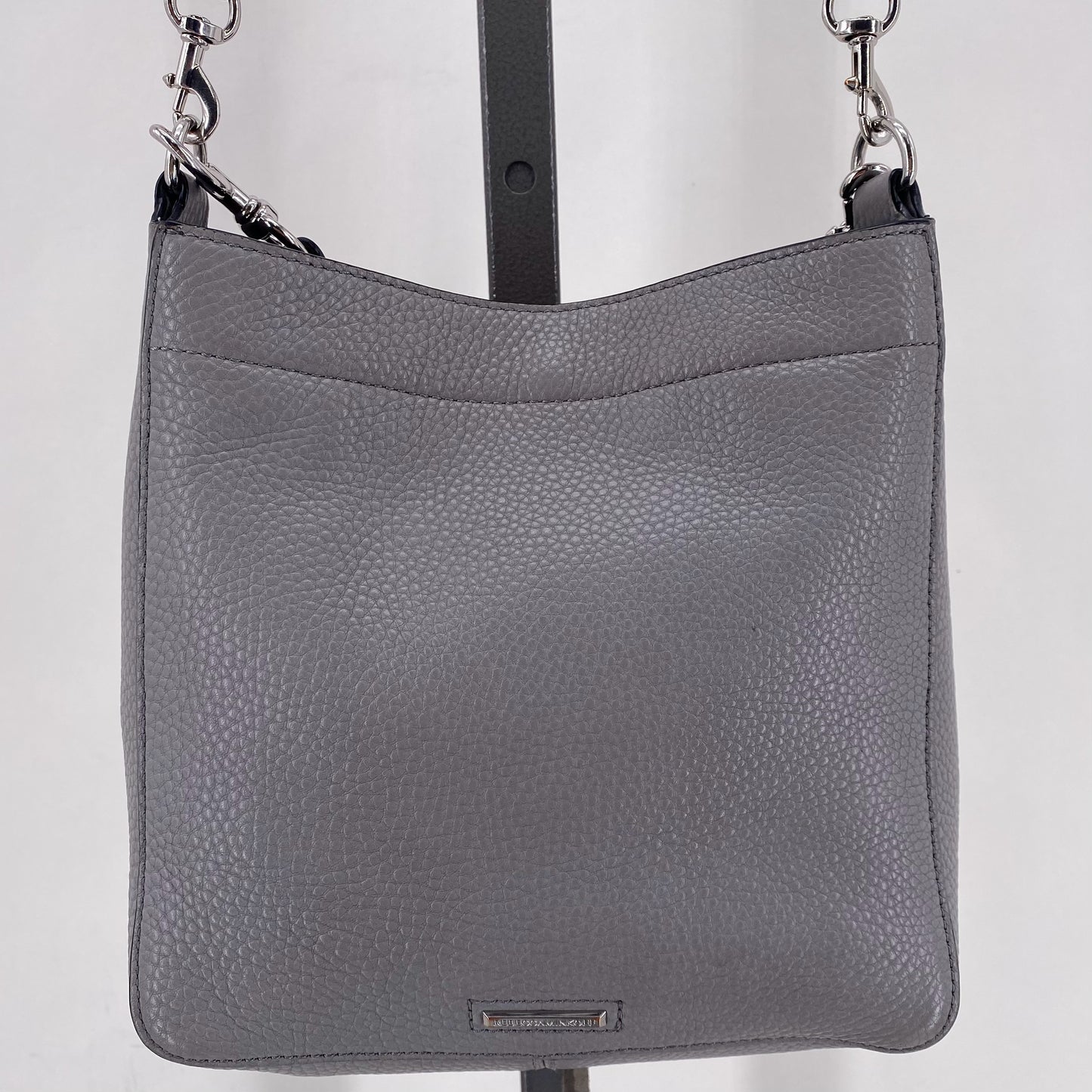 Gray Rebecca Minkoff Pebbeled Leather Cross-body