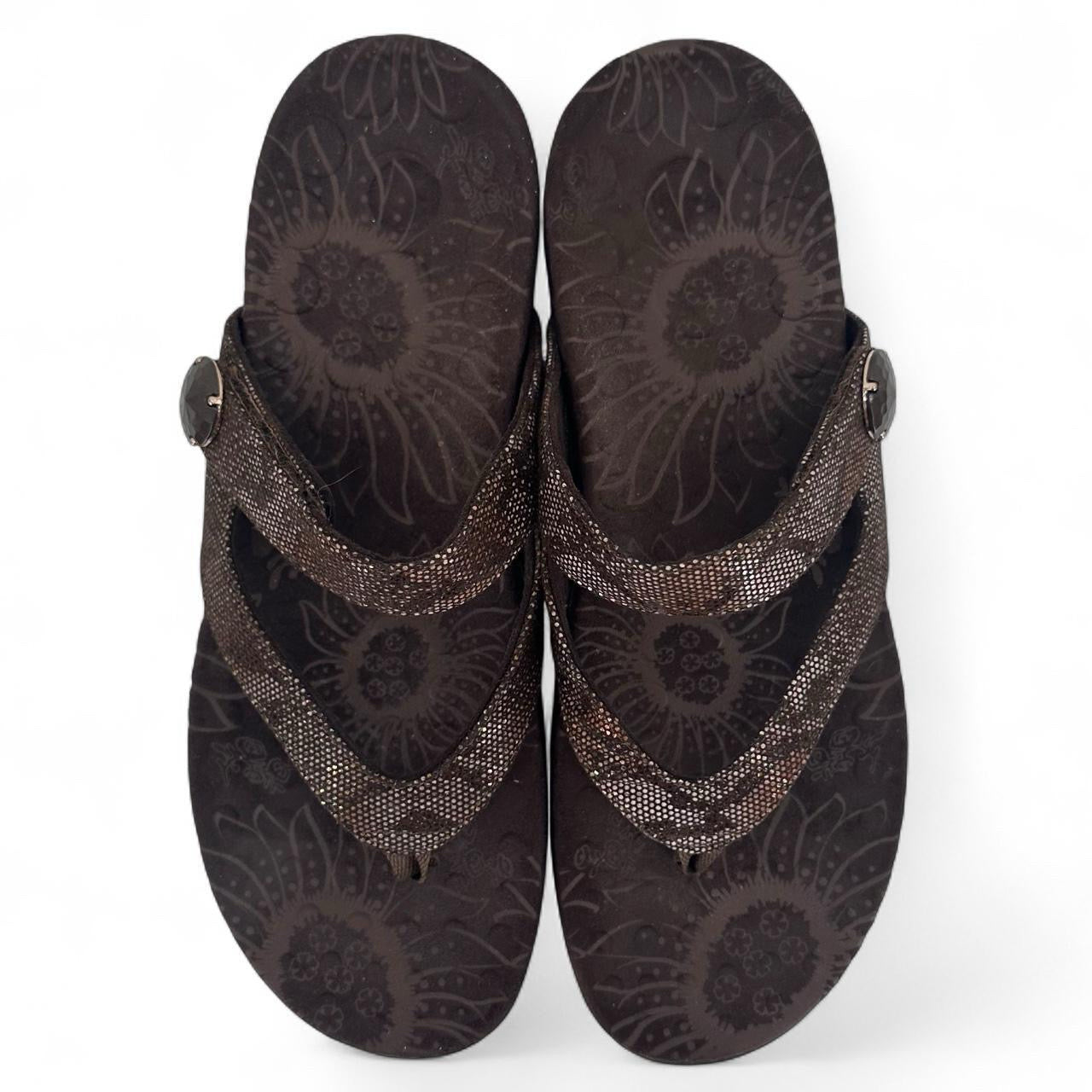 DARK BROWN W Shoe Size 9 ORTHOFEEL Sandals