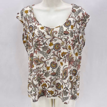 Size M Rachel Zoe FLOWERS Linen Shirt