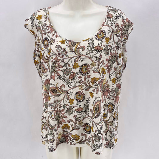 Size M Rachel Zoe FLOWERS Linen Shirt