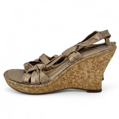 GOLD W Shoe Size 6 BORN Wedge