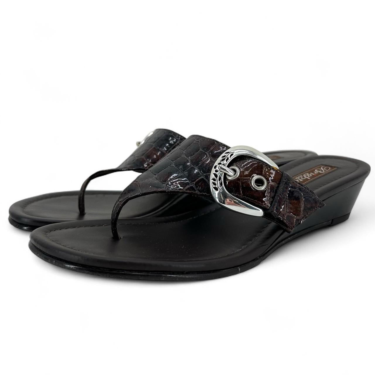 DARK BROWN W Shoe Size 7.5 BRIGHTON Sandals