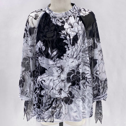 Size L WHITE HOUSE BLACK Floral Shirt