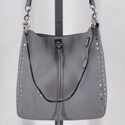 Gray Rebecca Minkoff Pebbeled Leather Cross-body
