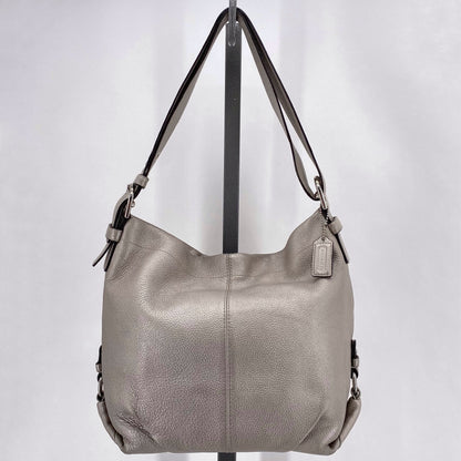 Bronze COACH Leather Pebbeled Leather Shoulder Bag