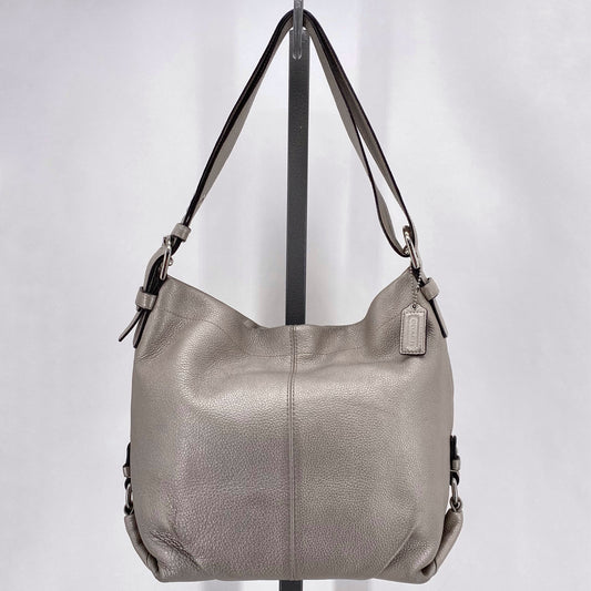 Bronze COACH Leather Pebbeled Leather Shoulder Bag