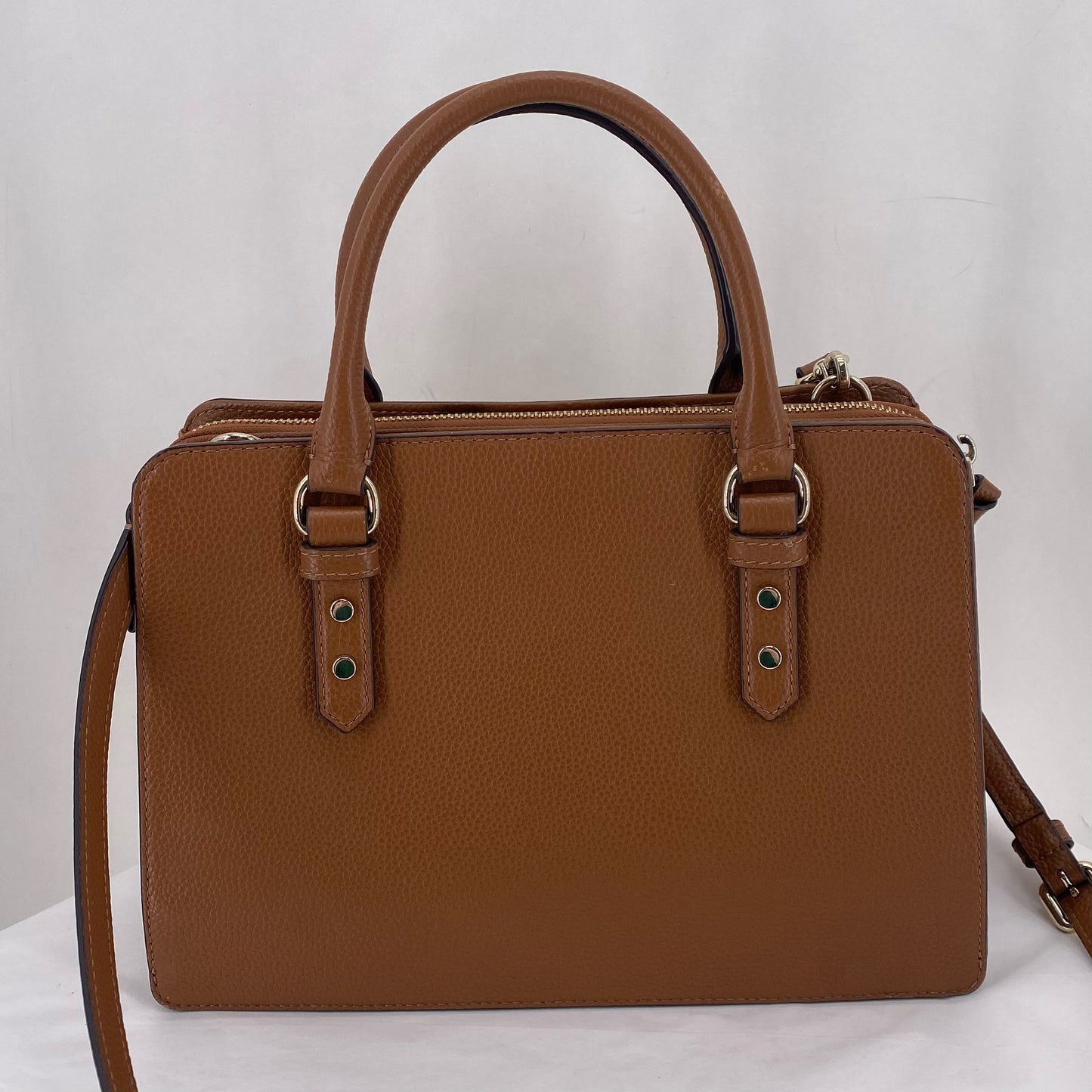 Camel KATE SPADE Leather Pebbeled Leather Satchel