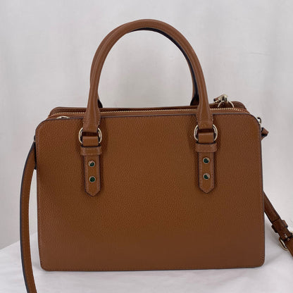 Camel KATE SPADE Leather Pebbeled Leather Satchel