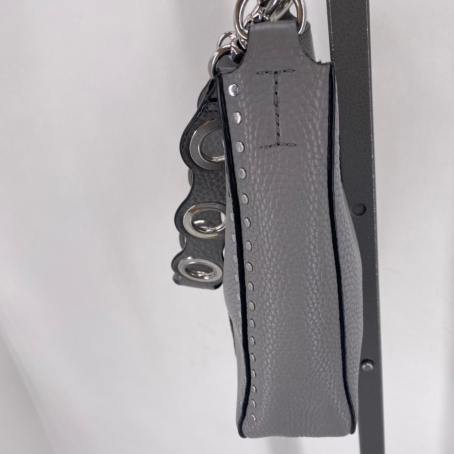 Gray Rebecca Minkoff Pebbeled Leather Cross-body