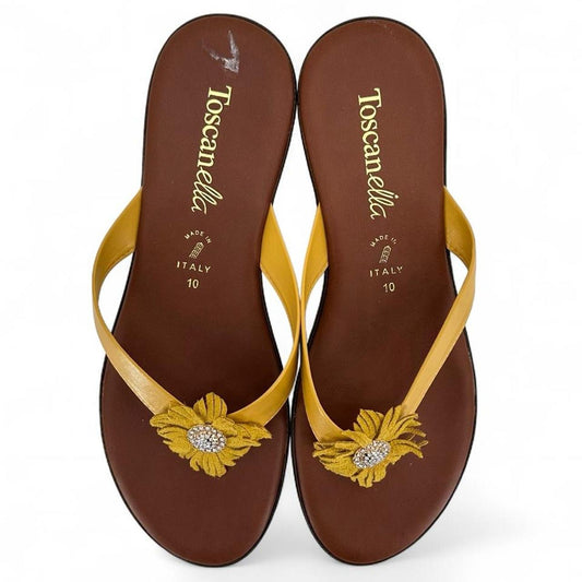 Yellow W Shoe Size 10 TOSCANELLA Sandals