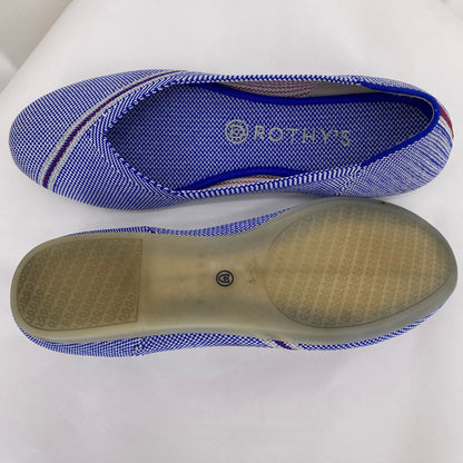 BLUE & WHITE W Shoe Size 9 ROTHY'S Flats