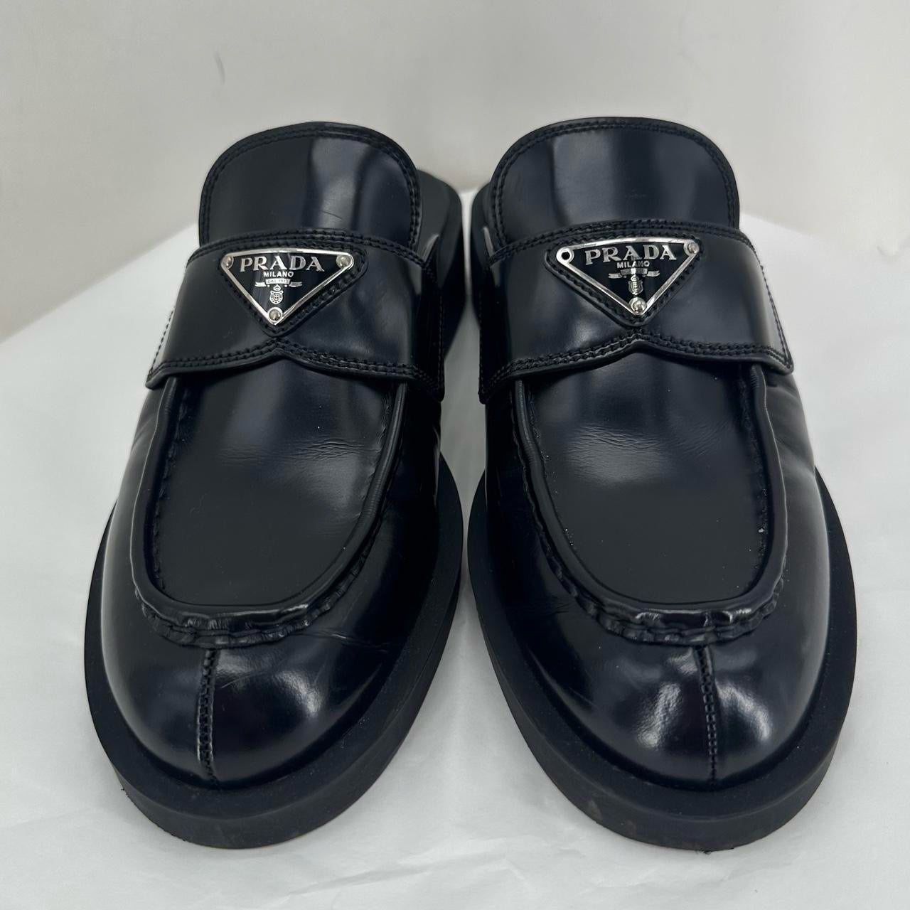 Black W Shoe Size 39 PRADA Loafer