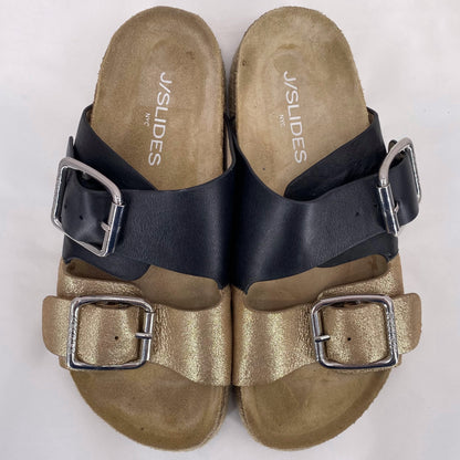 BLACK/GOLD W Shoe Size 7 Sandals