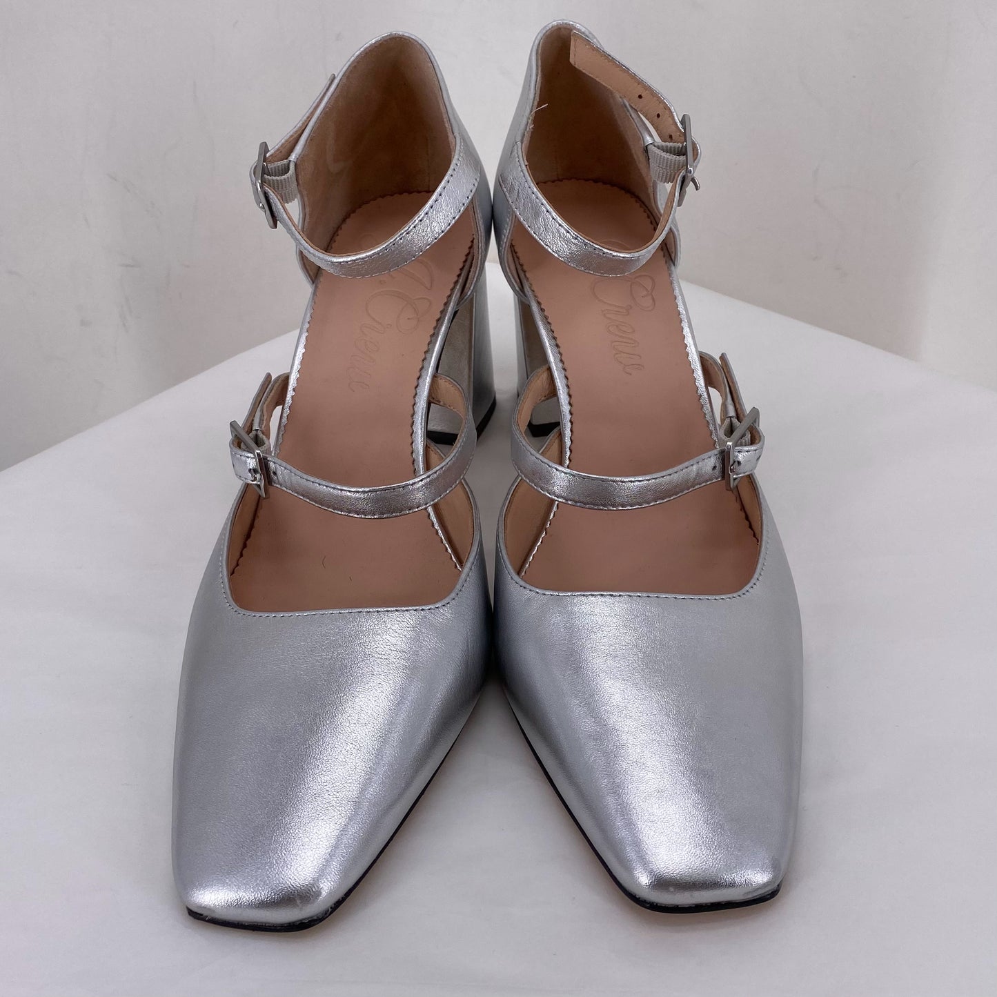 Silver W Shoe Size 8.5 J CREW Heels