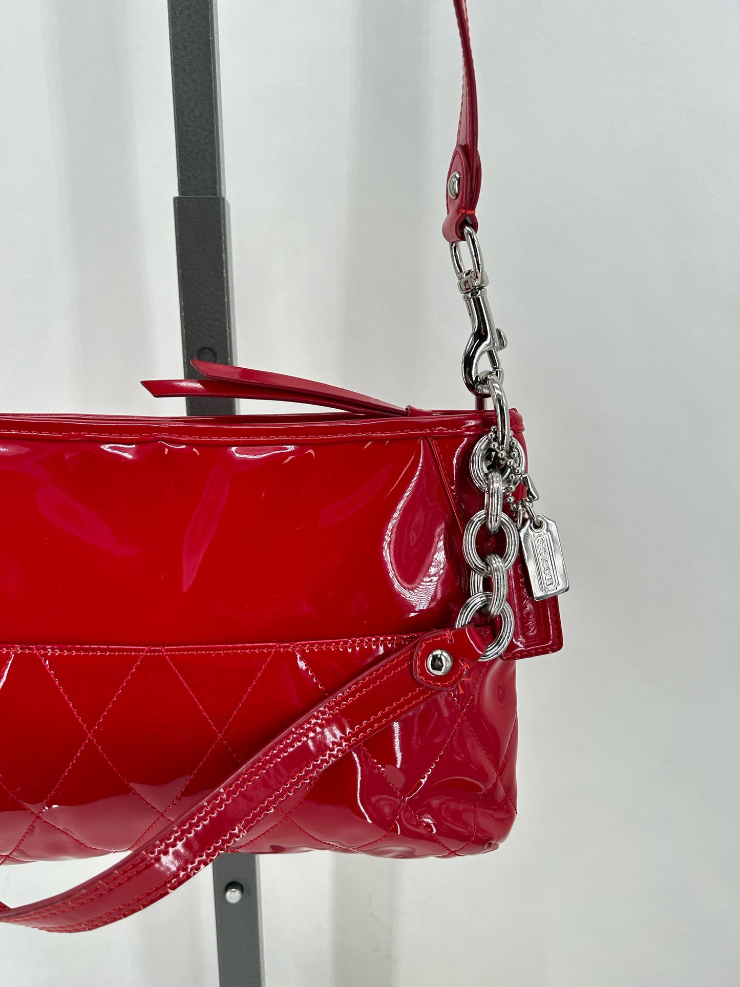 Red COACH Leather PATENT Cross-body