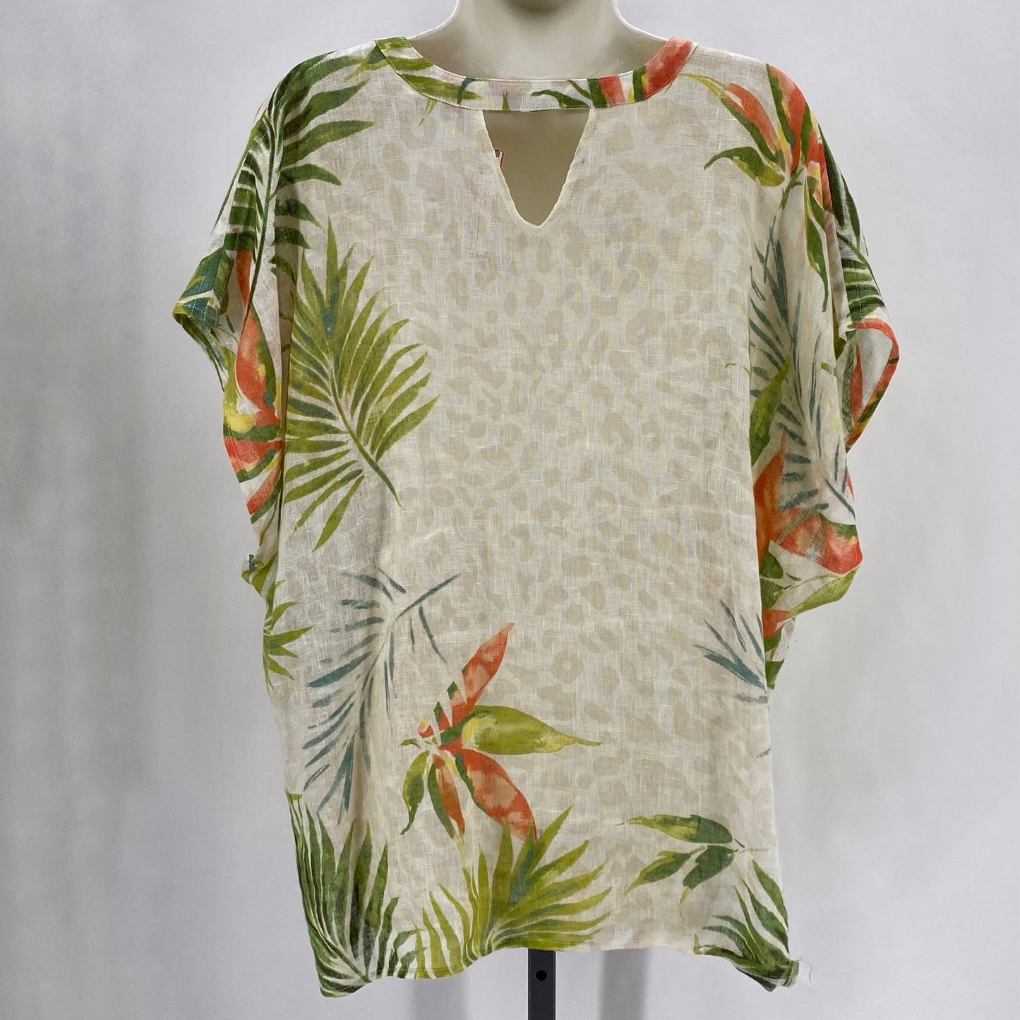 Size S/M CHICO'S Linen LEAF PONCHO