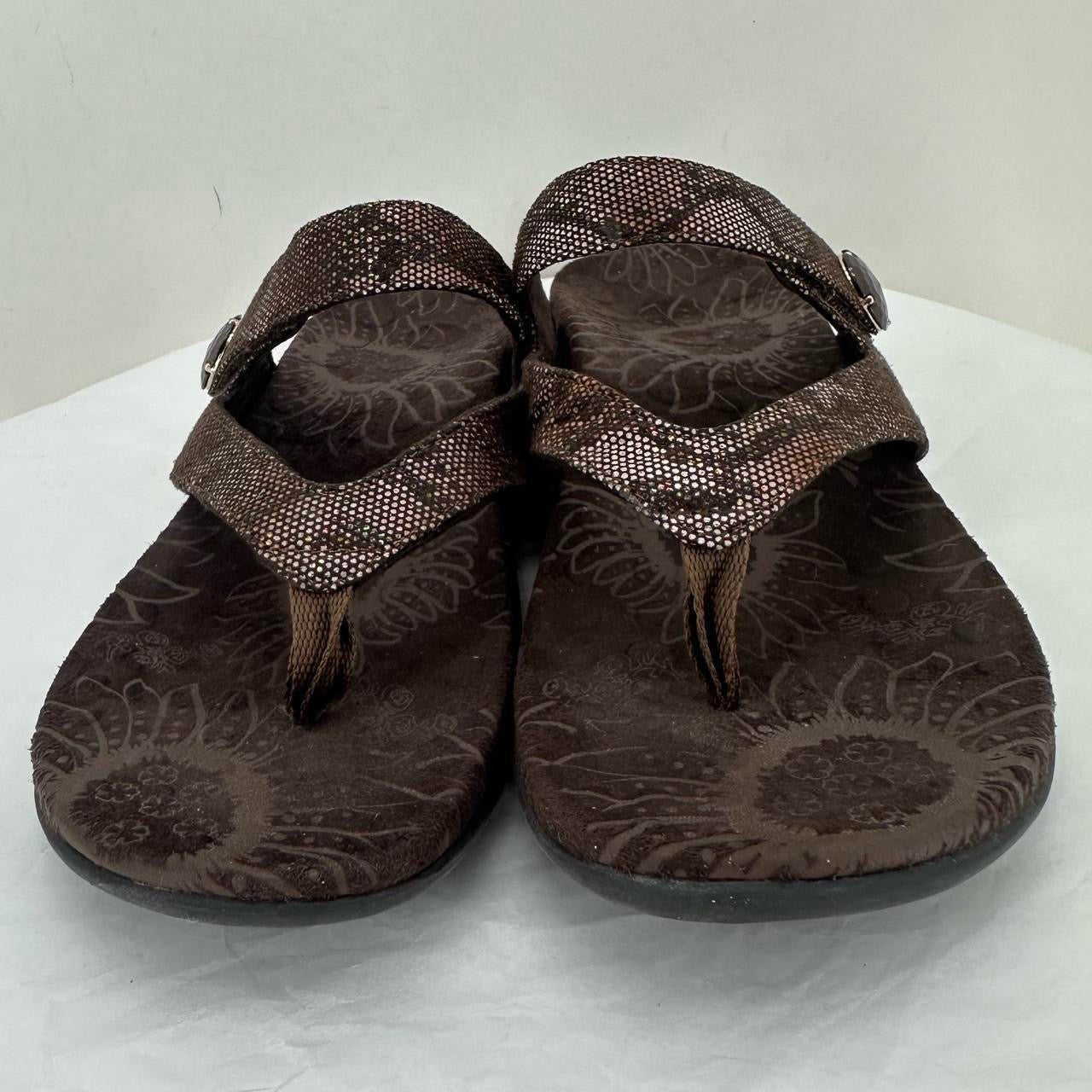 DARK BROWN W Shoe Size 9 ORTHOFEEL Sandals