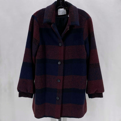 Size M VELVET Wool Blend Checkered Coat