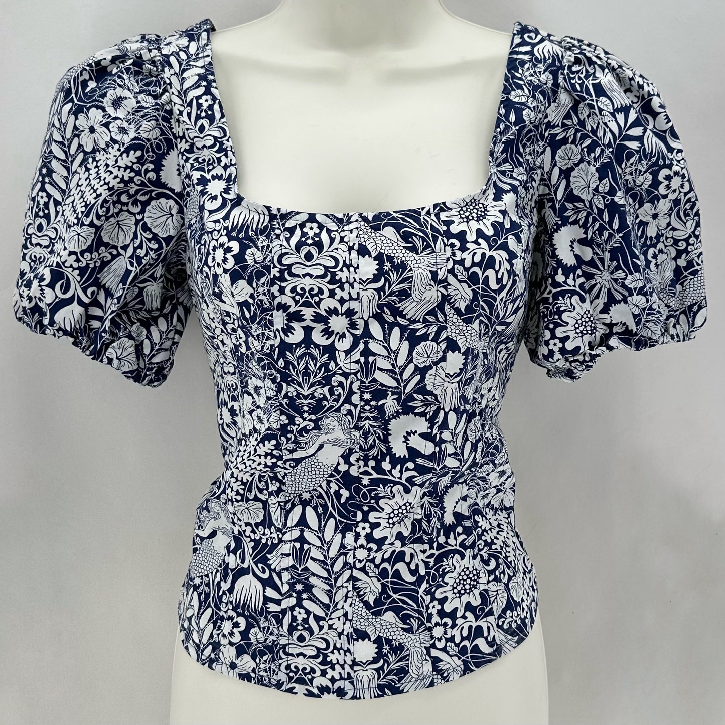 Size 2 J CREW Floral Shirt