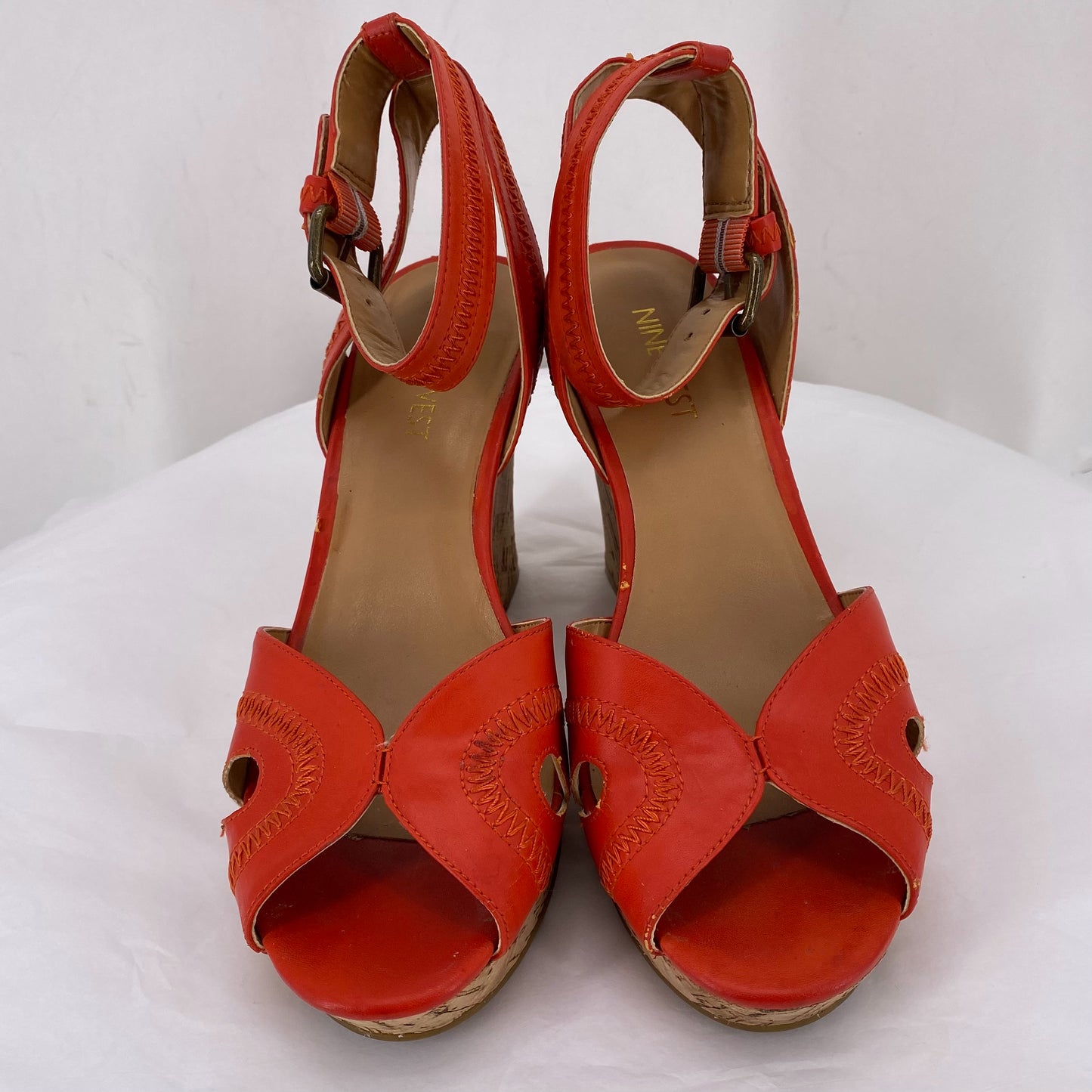 Orange-Red W Shoe Size 7 NINE WEST Wedge