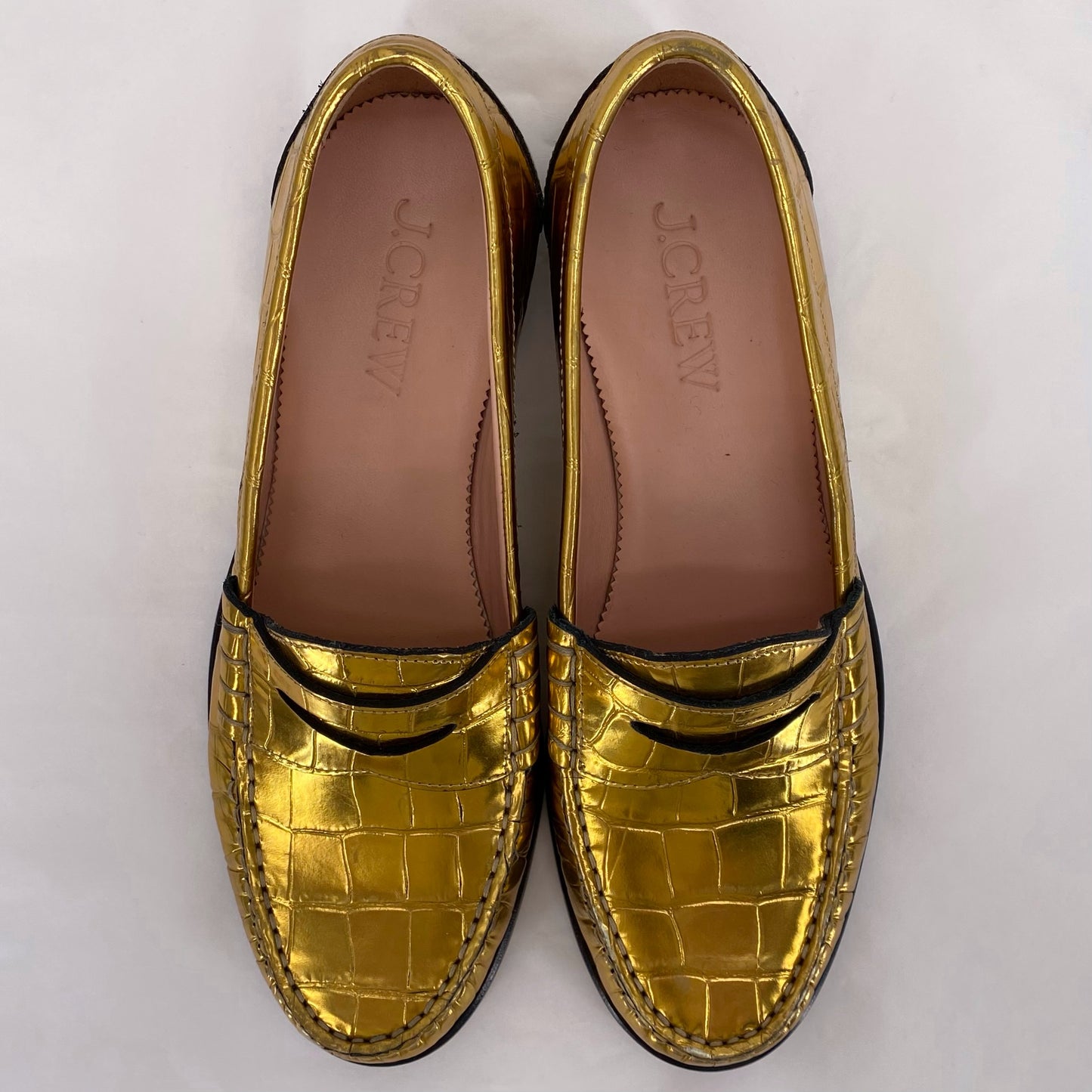 GOLD W Shoe Size 8 J CREW Loafer