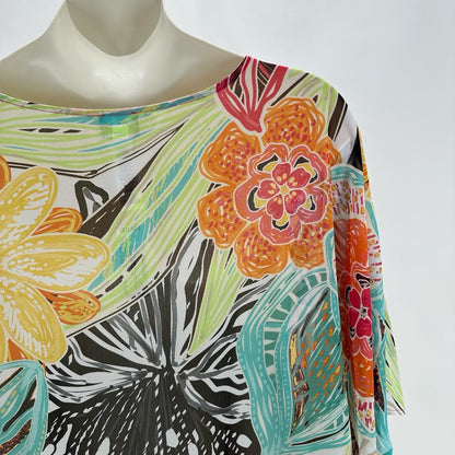Size L/XL CHICO'S FLOWERS PONCHO