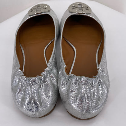 Silver W Shoe Size 8 TORY BURCH Flats