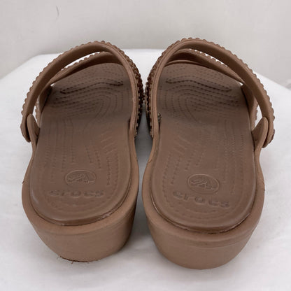 BROWN W Shoe Size 8 CROCS Sandals