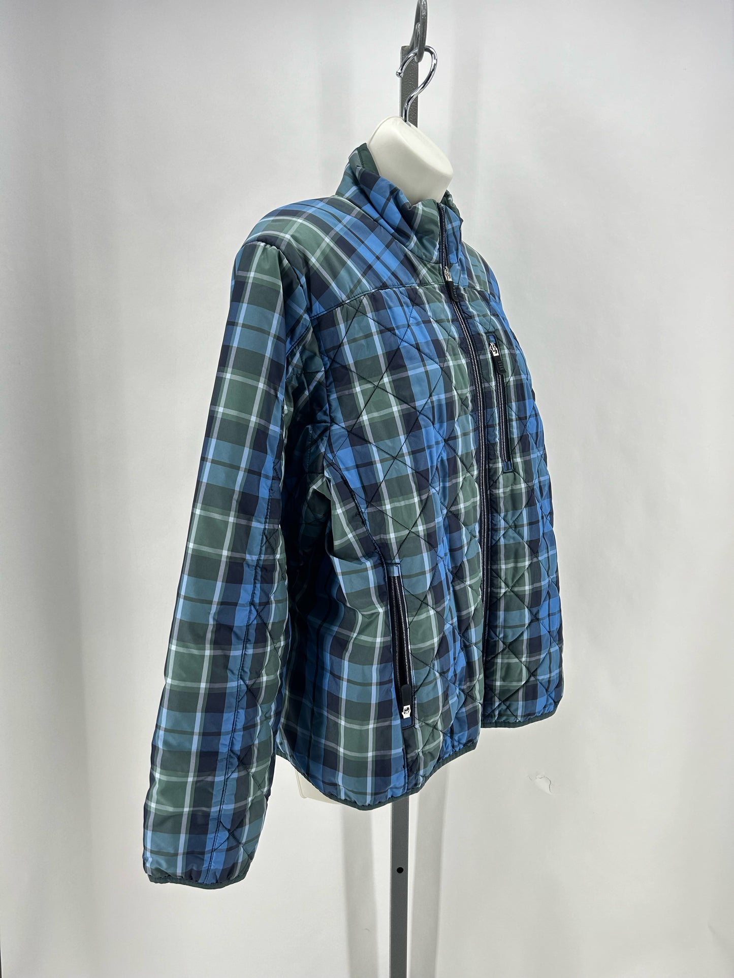 Size L LANDS' END Plaid Coat