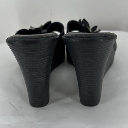 W Shoe Size 7 Black ITALIAN SHOE MAKERS Wedge
