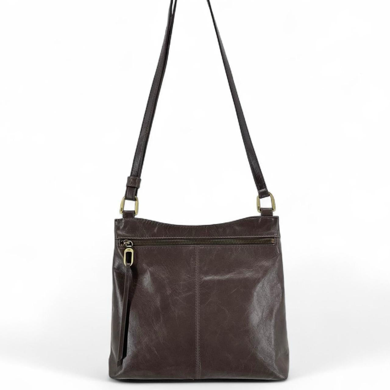 DARK TAUPE HOBO Leather Cross-body