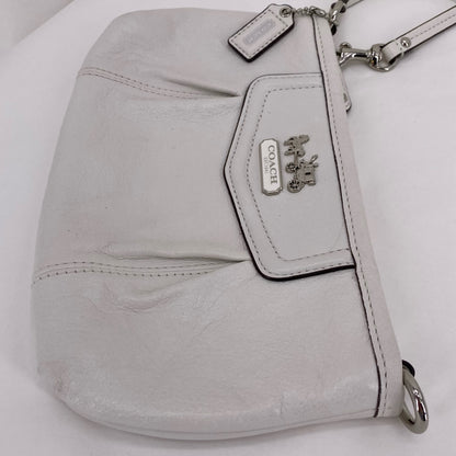 White COACH Leather Wristlet