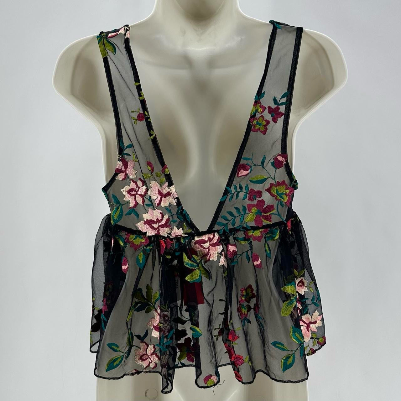 Size XS ECOTE NET Floral Shirt