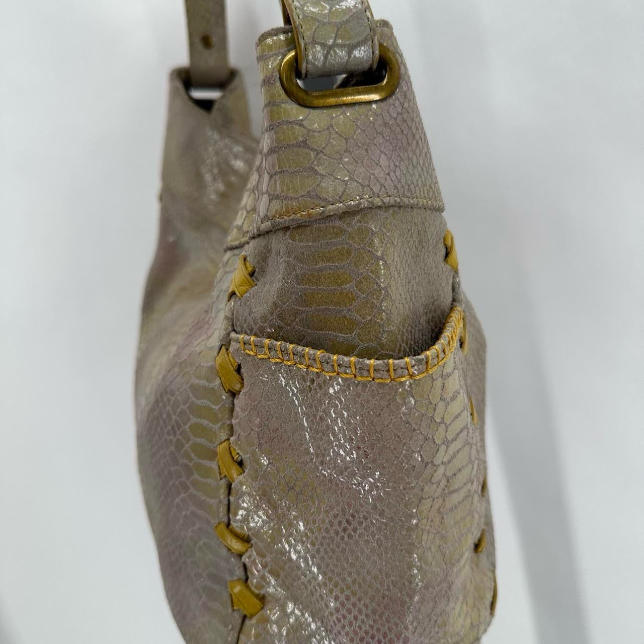 Tan HOBO Leather Shoulder Bag
