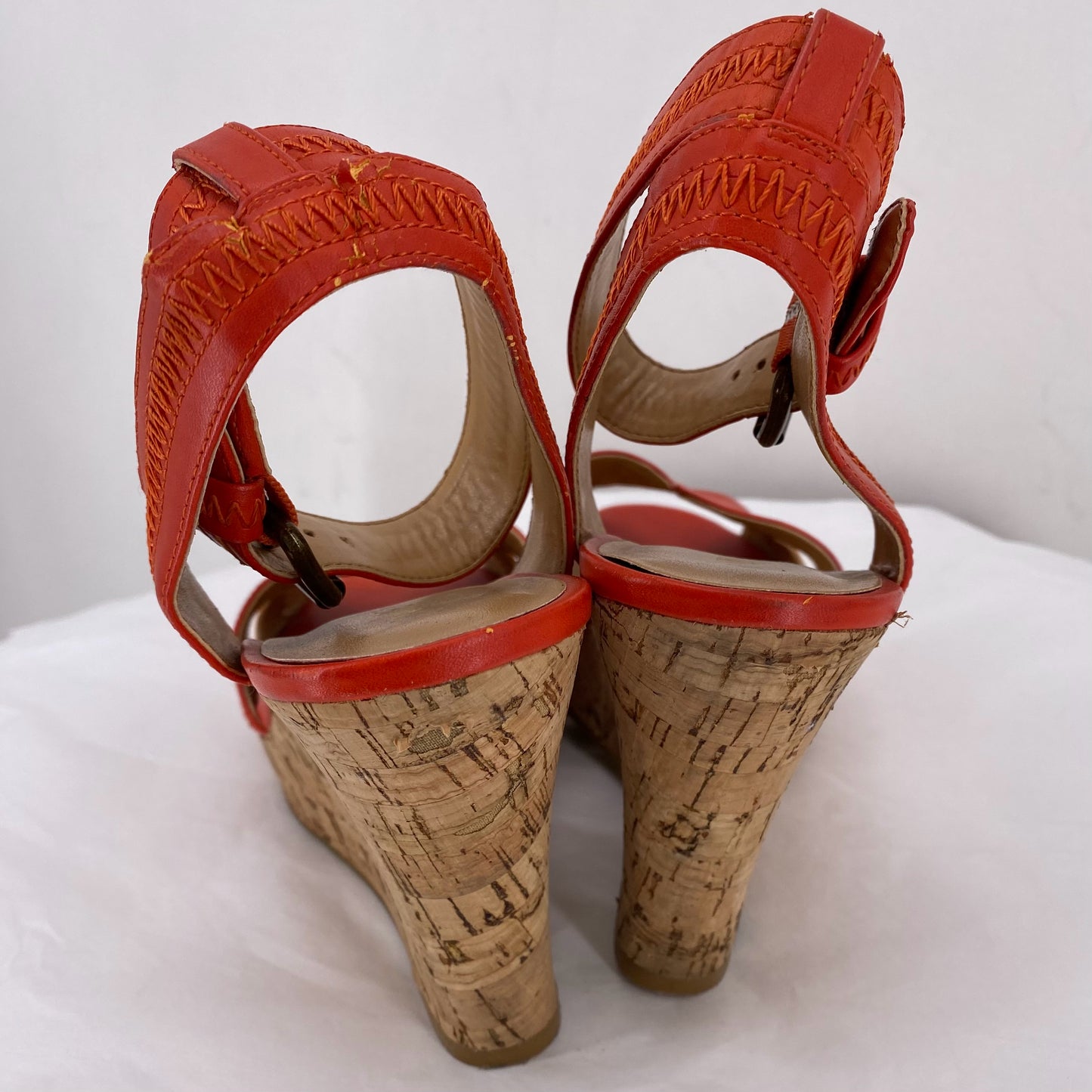 Orange-Red W Shoe Size 7 NINE WEST Wedge